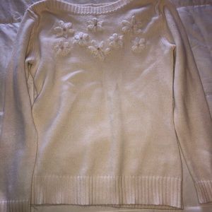 Cream Beaded Sweater